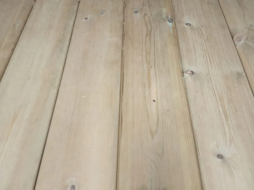 Close-up of pressure-treated timber boards