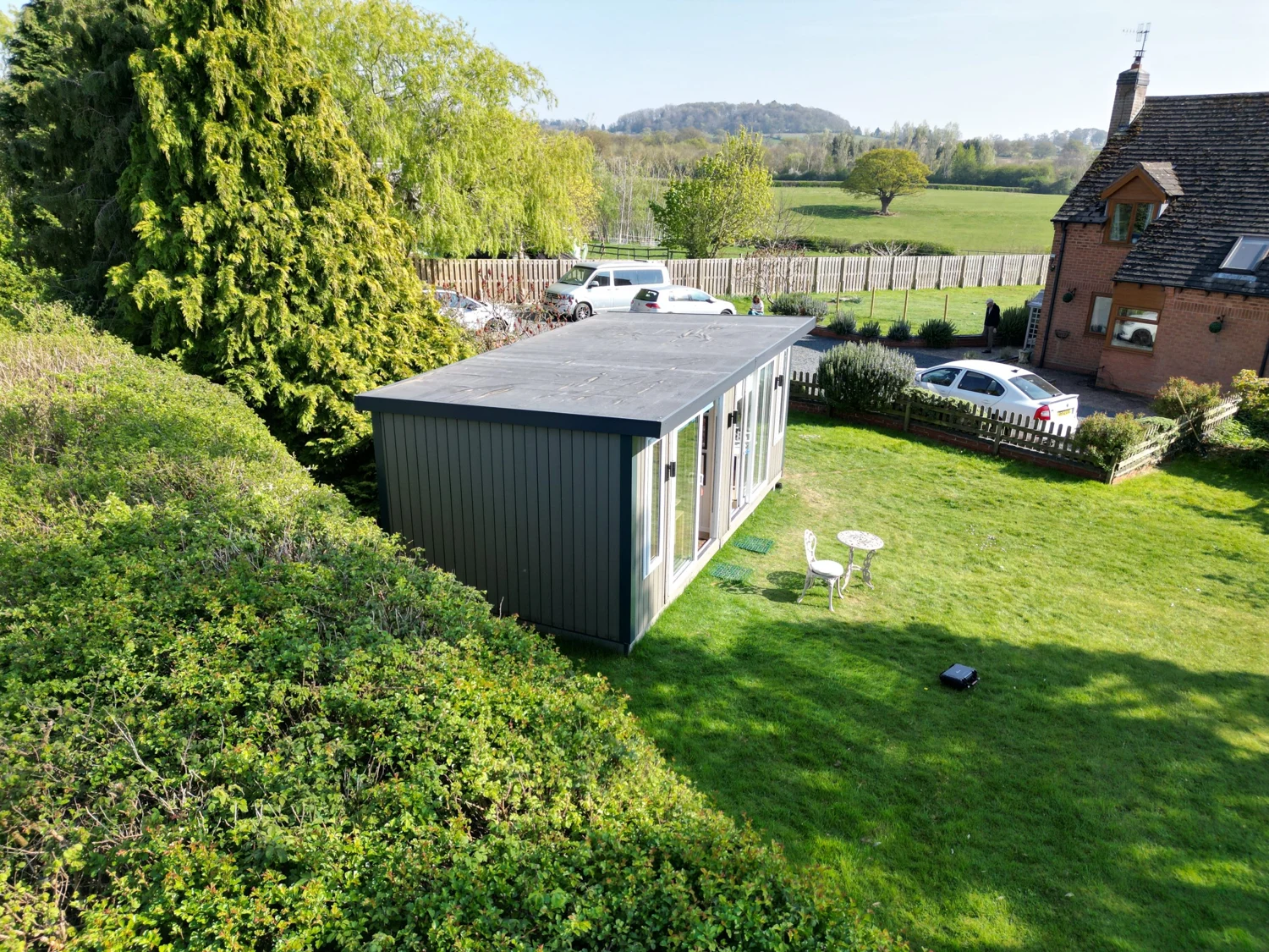 Aerial view of the Noah garden workspace in Bromsgrove